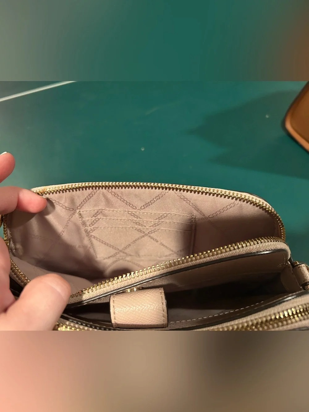 Michael Kors Pale Pink Leather Crossbody Bag